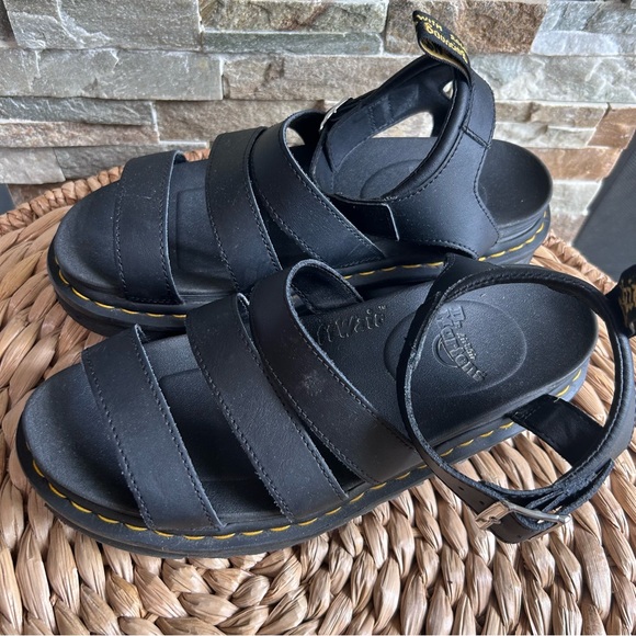 Dr Martens Blaire Platform Black Leather Sandals UK 6.5 EUR 40 Lightweight Punk - Picture 7 of 8